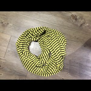 Yellow and black infinity scarf
